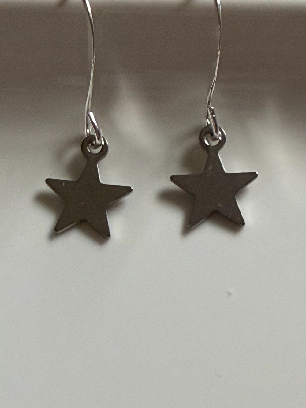 Nickel Free Silver Star Drop Earrings